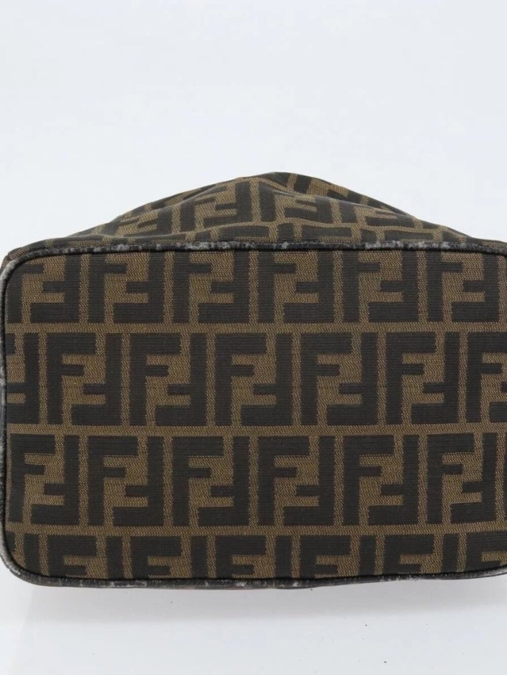 FENDI Zucca Canvas Vanity Bag Black Brown Auth 158112 - Picture 7 of 16